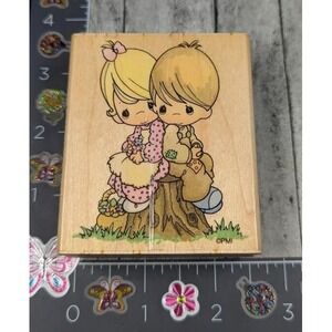 Stampendous Precious Moments One Another UV010 1996 Rubber Stamp Wood #K81
